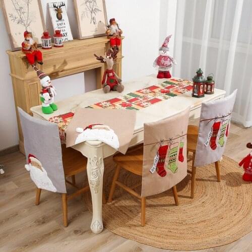 60x50cm Santa Snowman Chair Cover Merry Christmas Decoration For Home 2020 Merry Christmas Navidad Ornament Happy New Year 2021