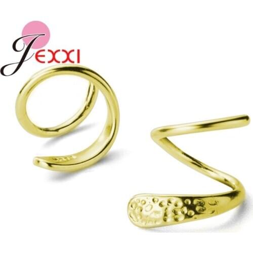 Good Quality 925 Sterling Silver Simple Spiral Wave Earrings For Women Girls Fashion Luxury Wedding Engagement Party