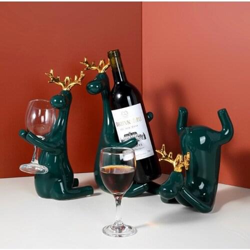 American Ceramic red wine rack set decoration wine cabinet porch creative decoration display cabinet wine tray