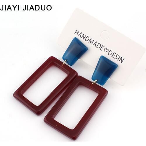 Jiayijiaudo Acrylic Tassel Earrings Brown Light Jewelry Gift Statement European New Arrival Retro Vintage Party for Women