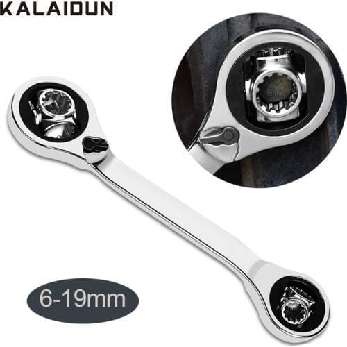KALAIDUN Wrench Set Ratchets Adjustable Spanner Universal Key Ratchet Tiger Wrench Socket 52 In 1 6-19mm Car Repair Hand Tools