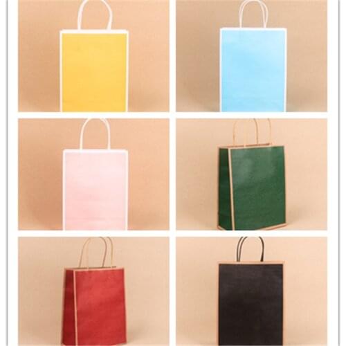 Frame Kraft Paper Bag Festival Gift Packing Bags Customization Red Green Black Decoration Package For Christmas New Year Holiday