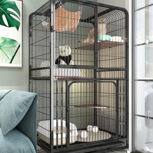 TT Cat Cage Super Large Free Space Home Cat Pet Villa with Toilet Two Layers