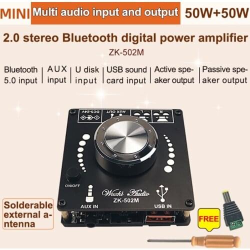 C1FB ZK-502M Amplifier Board HIFI 2.0 Stereo Bluetooth-compatible Digital Power