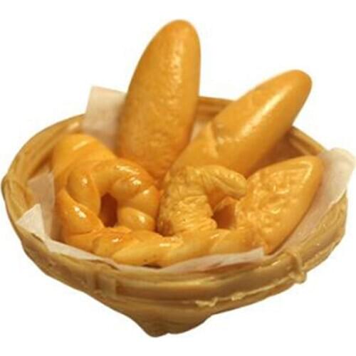 Miniature Food Tool Bread Toast With Basket Dining Room Bakery Pastry Kitchen Decoration Pretend Play Toy 1:12 Dollhouse