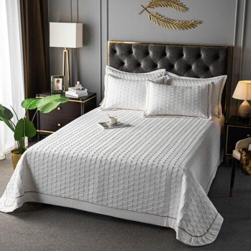 Fashion Jacquard Quilted Bedspread Simple Quilting Bed Mattress Cover Cozy Breathable Bed Sheet Linens 200x230/230x250cm