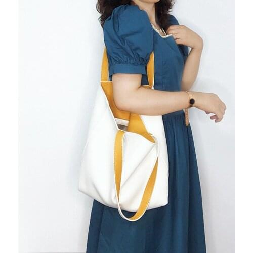 Fashion Double-sided Use Shopper Bags for Women Soft Pu Leather Ladies Shouldeer Bag Korean Female Tote Handbag Study Work 2021