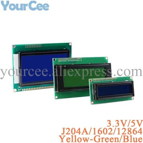 LCD Module 1602 1602A J204A 2004A 12864 12864B LCD Display Module Blue Yellow-Green Screen Display IIC/I2C 3.3V/5V for Arduino