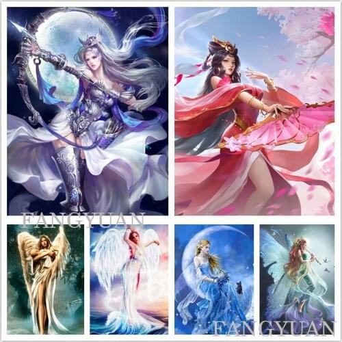 Angel Grils Diamond Painting 5D Diy Anime Game Character Diamond Embroidery Cross Stitch Kits Mosaic Rhinestone Wall Pictures