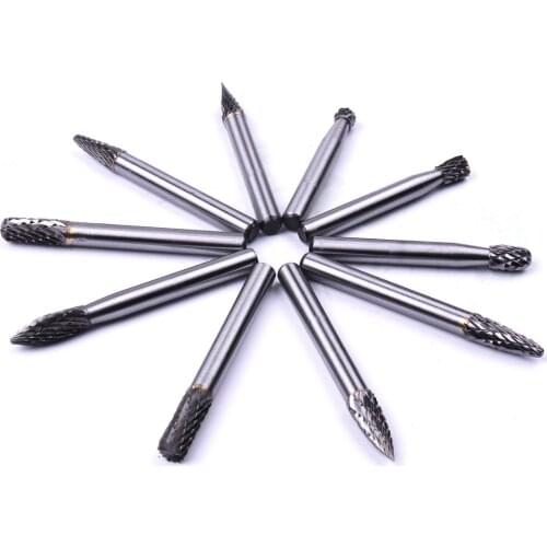 1PCS Double cut Tungsten Carbide Rotary burr Set Metal Carving Drilling Polishing Bits with 6*6mm Blade Shank for Die Grinder