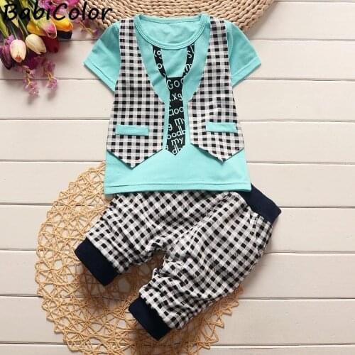 Infant Newborn Outfits For Baby Tracksuit Fashion Cotton T-shirts+shorts 2pcs Kids Boys Summer Clothing Set