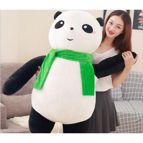 Huge lovely plush panda toy big fat scarf soft panda doll gift about 100cm 2945