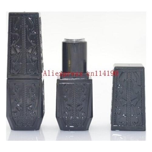 Wholesale 200 pcs 4g Empty Lipstick Tubes Black Retro Hollow Style Cute Lipbalm Container Elegant Chapstick Tube Diameter 12.1mm