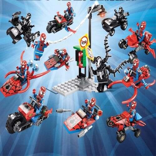 Super Hero Spider Armor Robot Building Blocks Military Warrior Mecha Figures Weapon Bricks Toys Man For Children Gift