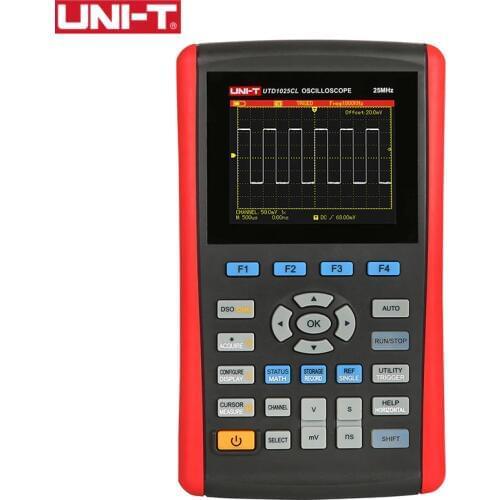 UNI-T UTD1025CL 3.5" Handheld Oscilloscope Digital Scopemeter Color LCD Storage 25MHz Mini USB Oscilloscopes 1CH Scope Meter