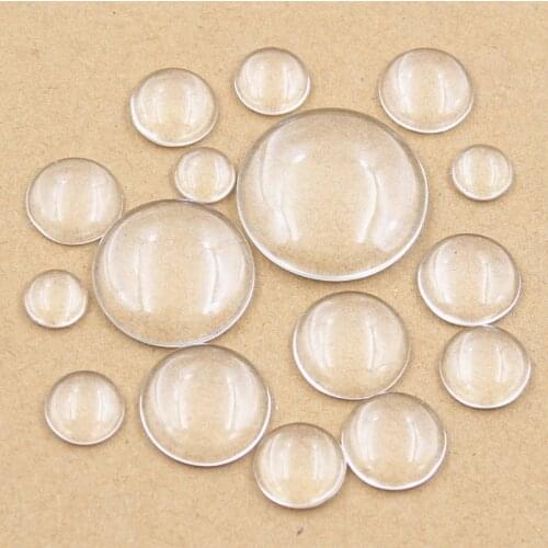 10/12/14/15/16/18/20/25/30/40mm Round Flat Back Clear Glass Cabochon,Wholesale Promotion,High Quality DIY Jewelry