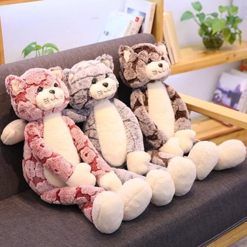 50-90cm Lifelike Cat Stuffed Animals Plush Toy Soft Kitten Toy Cute Cat Dolls for Girls Real Life Plush Dolls Valentines Gift