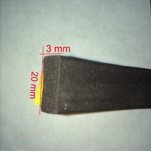 20mm x 3mm self adhesive extruded flat epdm rubber foam cabinet door window seal strip