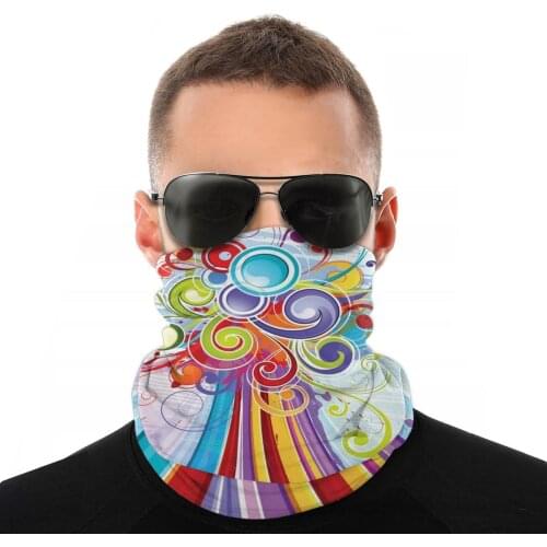 Abstract Design Scarf Half Face Mask Unisex Halloween Tube Scarf Tubular Bandana Polyester Headwear Outdoor Hiking