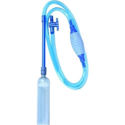 Blue Fish Tank Gravel Sand Cleaner Long Nozzle Water Changer Flow Controller