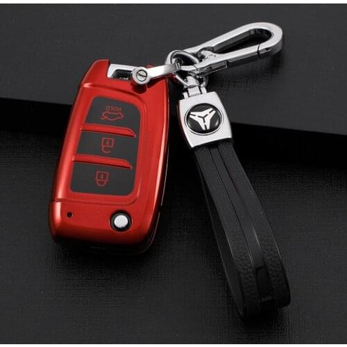 For Hyundai Solaris 2 Elantra i30 i35 i40 Tucson Kona Azera TPU Car Folding Key Case Cover Bag Shell Keychain Protector