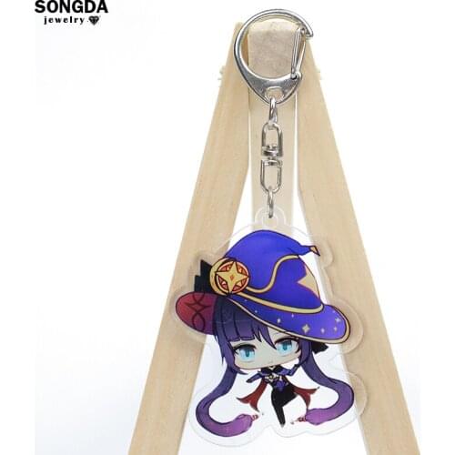 SONGDA Anime Genshin Impact Figure Shape Pendant Transparent Double Sided Acrylic Keychain Man Woman Key or Bag Cute Accessories
