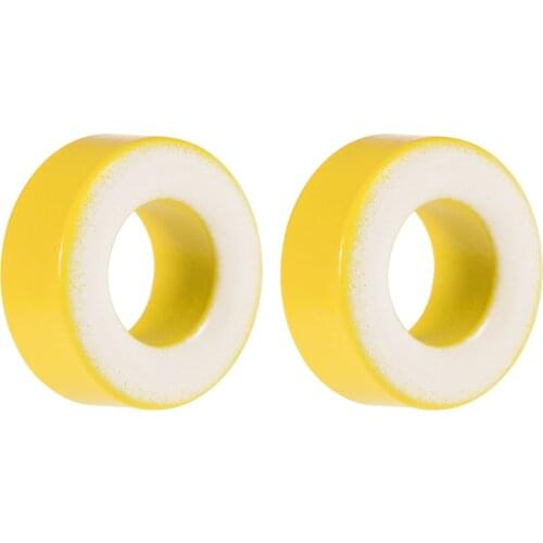 Uxcell 2pcs 8.2 x 15.5 x 6.2mm Ferrite Ring Iron Powder Toroid Cores Yellow White