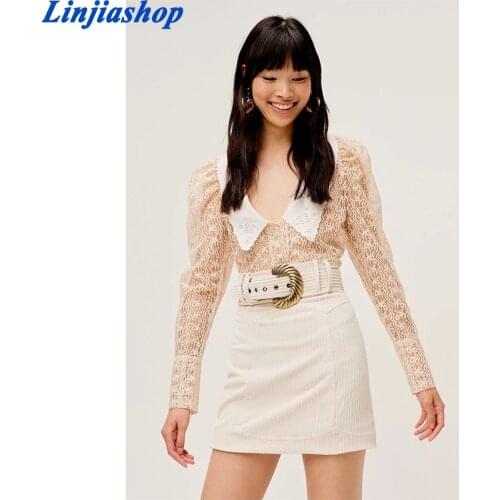 Vintage solid color corduroy cotton skirt women back zipper high waist mini pencil skirt fashion female autumn skirt jupe femme