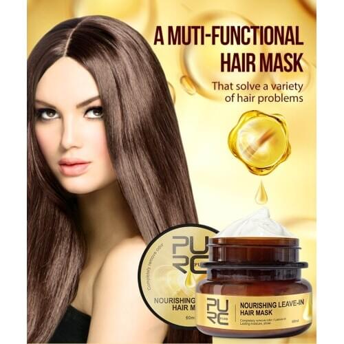 60ml PURC Magical Hair Mask Treatment Magical Leave-In Mask keratin Hair Root Deep Repair Nourishing Essential Oils Hair Care