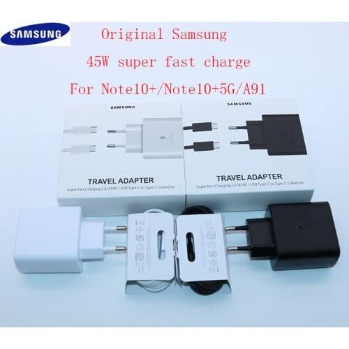 Original Samsung Galaxy S20/S21/ S21+/ S20/S21 Ultra NOTE 10/20 NOTE 20 Ultra Super fast Charger 45W PD Adapter Travel charger