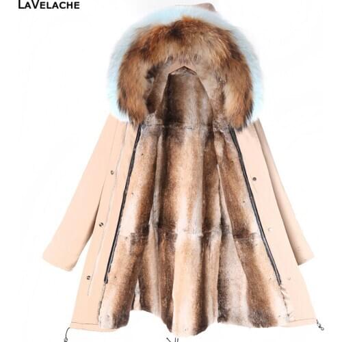 2020 New Waterproof Winter Coat Women Parka Long Plus Size Real Rabbit Fur Lined Jacket Fashion Female Outerwear Streetwear