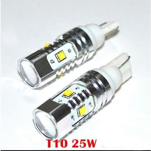 10pcs White T10 W5W 360 Degree 25W 168 921 Cree chips led 5smd Bulb Free Error Backup Reverse Light Auto led Car lamp