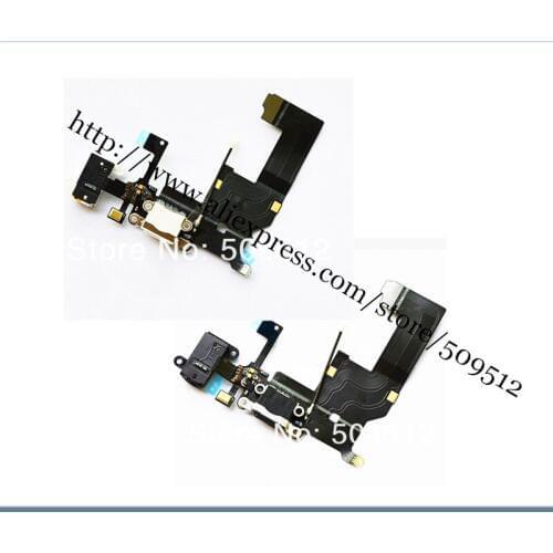 100pcs 100% Best OEM Dock Charger for iPhone 5 5g Headphone Audio Jack Dock Charger Connector Flex Cable free ship by DHL EMS