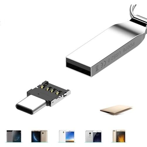 2PCS Portable Mini Type-C to USB Converter OTG Adapter U Disk Reader Adapter for PC Laptop Mobile Phones Accessories