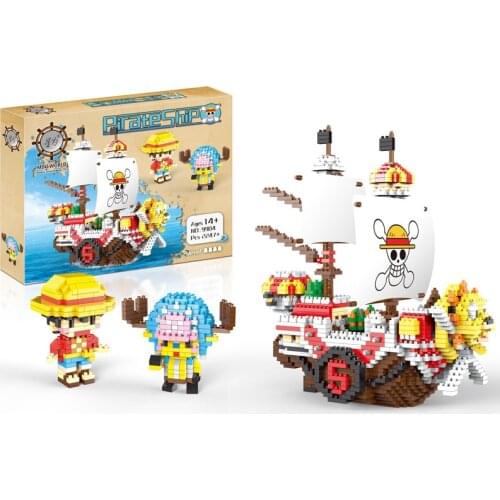 2247pcs+ Anime Building Blocks Thousand Sunny Pirate Ship Tony Micro Bricks Figures For Christmas gift