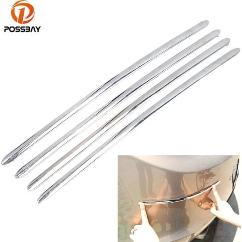 POSSBAY 4x Universal Car Auto Bumper Corner Protector Lip Guard Chrome Car Stickers And Decals Automobiles Decoration