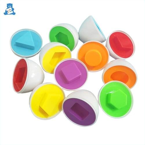 6Pcs Montessori Learning Education Math Toys Smart Eggs 3D Puzzle Game Mixed Shape Eggs Jigsaw Toys for Children Random Colors
