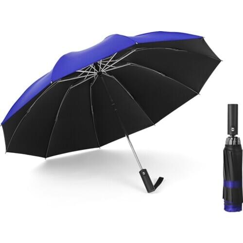 UV protection Automatic Reverse Umbrella Ten Bone Vinyl Umbrella Folding Umbrella Rain Cabinet Men And Women Dual-Use Double