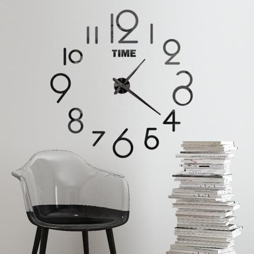 Silent Wall Clock Wall Clock Modern Design 3D DIY Plastic Frameless Silent Movement Wall Clock for Living Room