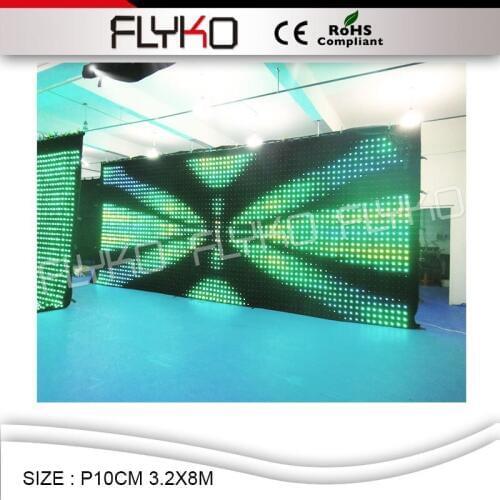 CE RoHs flyko stage Multi-purpose led video display curtain / multi-function LED video display