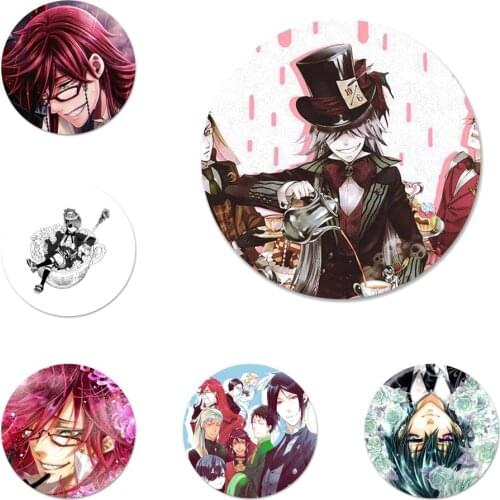 Black Butler Anime Icons Pins Badge Decoration Brooches Metal Badges For Backpack Decoration 58mm