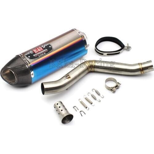 For Benelli TRK502 Motorcycle Full System Exhaust Middle Link Connect Pipe with Yoshimura Exhaust Muffler End Pipe Escape moto