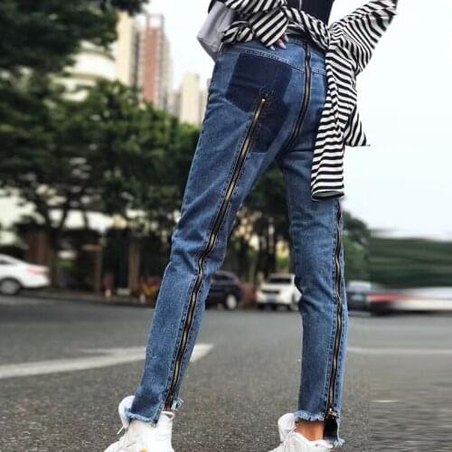 Zipper Bottom Jeans Women 2021 New Fashion Casual Trend High Waist Loose Jeans Women Retro Street Bottoms