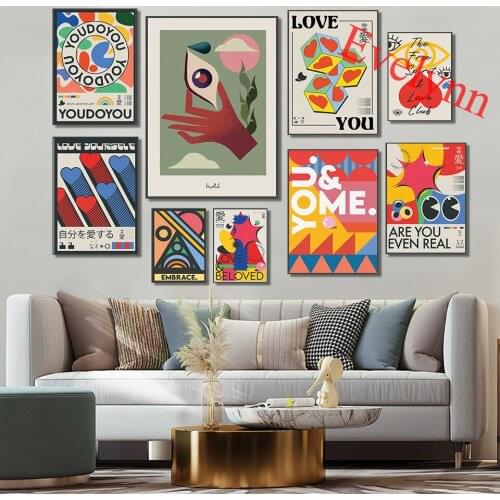 Love You Art Print Posters Love And Beloved Art Love Yourself Art You And Me Embrace Home Decor Canvas Wall Art Print Gift
