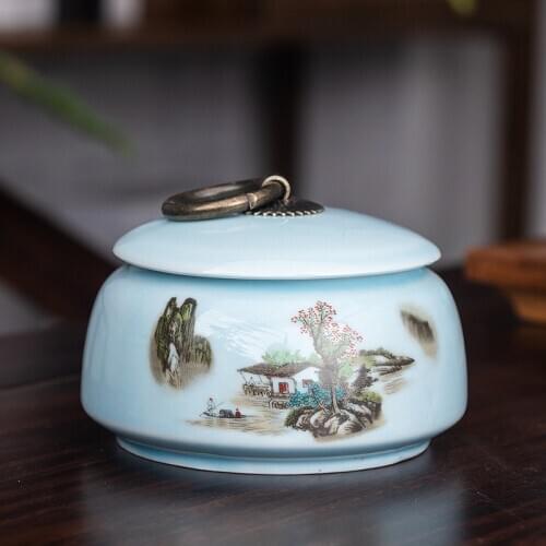 Ceramic Sealed Cans Home Spice Jar Portable Travel Tea Caddy Kitchen Food Container Creative Dried Fruit Candy Storage Tank