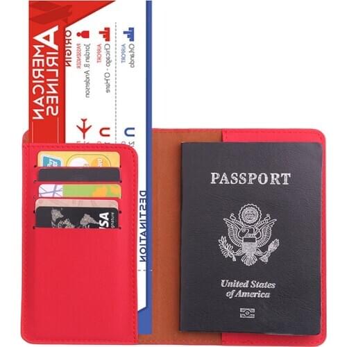 Fashion Women Men Passport Cover PU Leather Travel ID Document Credit Card Passport Holder Packet Wallet Purse Bags Pouch