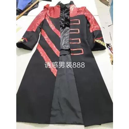 Real men customs size magician patch sequined long coat with shirt event/stars/ long coat/stage performance/studio/dance/club