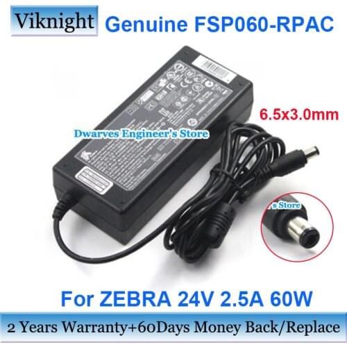 Genuine FSP060-RPAC 24V 2.5A Adapter Charger for Zebra Printer GX420d GX420t GK420 GK420D P1028888-006 P1076000-006 P1028888-001