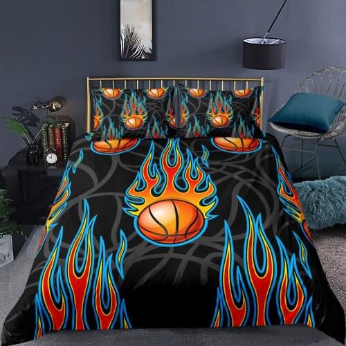 3D Bedclothes Basketball Printed Soft Duvet Cover Pillowcase Boy Bedroom Bedding Set Single Twin Double Queen King Quilt Cover