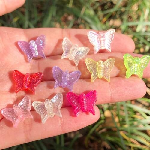 13x6mm Mixed AB Color Butterfly Shape Plating Acrylic Bead Loose Spacer Beads For Jewelry Making DIY Accessories Bracelet